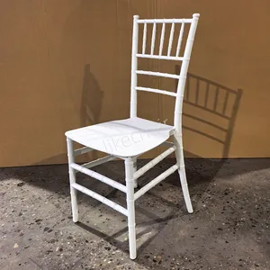 White Chiavari Wedding Chairs for Event Banquet Stackable Plastic Party Dining Chair thumbnail-3