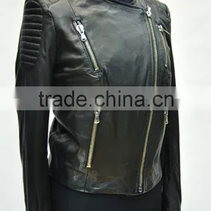 Fashion Latest Design Leather Sheep Leather Jacket thumbnail-4