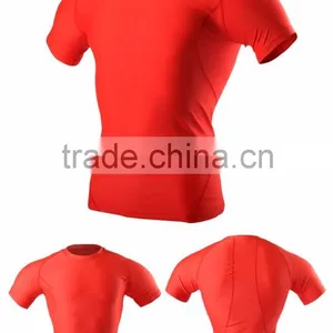 (OEM/ODM Factory)Black Short Sleeve Quick Dry Breathable Compression Wear Men Compression Wear Quick Dry Running Tops for Men thumbnail-2