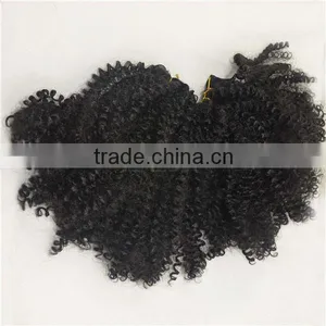 Mongolian Hair Natural Afro Style Hair Extension Afro Kinky Human Hair Can Dye thumbnail-2