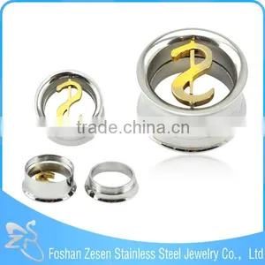 Wholesale Black Plated Single Flare Flesh Ear Tunnel Love Alphabet Body Jewelry thumbnail-6
