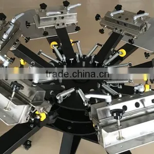 Manual Turntable T-shirt Garment Textile Screen Printing With 6 Color 6 Stations With Micro Registration thumbnail-5