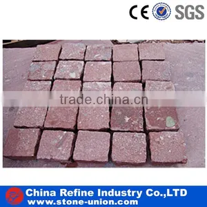 Outdoor Natural Red Porphyry Cube Stone thumbnail-1