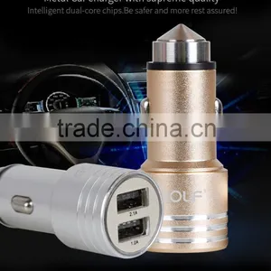 GOLF Original GF-C06 Bullet Series Metal Matt Car Charger 2.1A/1A Dual USB Fast Charging Car Charger for Universal Device thumbnail-1