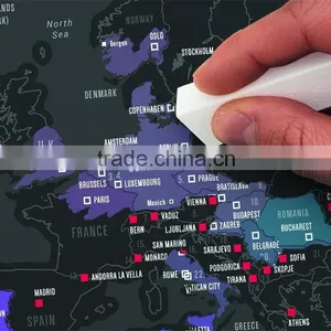 CT-723 Urban Edition FT Map Black Coated Map Creative Footprint Travel Map thumbnail-4