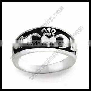 Stainless Steel Women's Celtic Eternity Claddagh Engagement Ring thumbnail-1