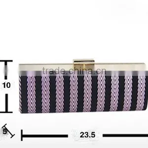 Fashion Elegant Ladies Striped pu Clutch Evening Bag thumbnail-2