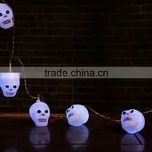 Halloween 10LED Skeleton Head Light Chain thumbnail-3