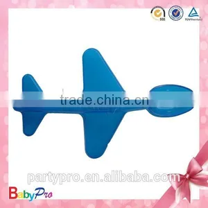 2015 Blue And Pink Airplane Shape Plastic Baby Spoon thumbnail-1