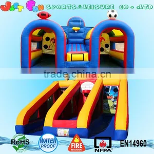 3 in 1 Sports Throw Ball Games,inflatable Basketball n Rugby Ball n Soccer Pitch Games thumbnail-1