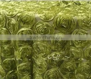 Superb Hot-sell Unique Round Satin Rosette Fabric Table Cloth for Wedding thumbnail-2