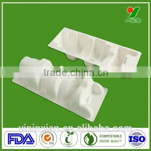 Professional Custom Electronic Component Foam Packaging Molded Pulp Tray With Sugarcane Bagasse thumbnail-3