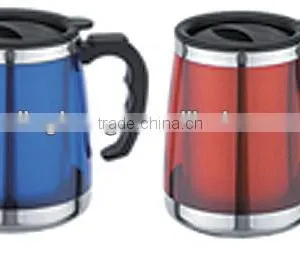 2014 Hot Sale High Quality Double Wall Stainless Steel Insulated Plastic Coffee Mugs With Handles thumbnail-1