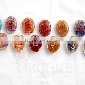 Sanskrit Orgone Oval Chakra Set With Coil : Wholesale Chakra Set Supplier thumbnail-1
