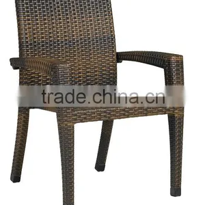 Synthetic Rattan Furniture Dining Set Includes Six Chairs and Dining Table With Teak Wood Table Top thumbnail-2