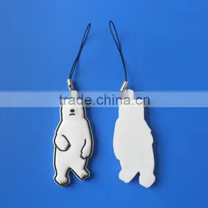 3D Polar Bear Design Rubber PVC Phone Strap Pendant Charm thumbnail-1