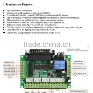 5 Axis Match 3 CNC Breakout Board Interface For Stepper Motor Driver thumbnail-4