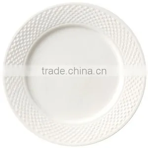 Super White Emboss Ceramic Serving Plate Platter Wedding Plate thumbnail-4