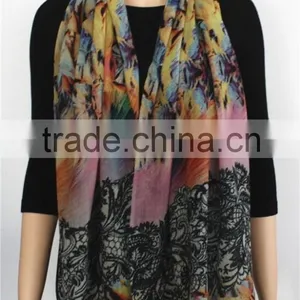 Printmaking Style Wool Scarf thumbnail-1
