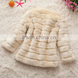 White Winter Thick Coat, Faux Fur Girl Clothes Wholesale thumbnail-2