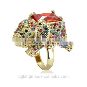 Lovely Animal Jewelry Design Kingman Elephant Crystal Rings thumbnail-3