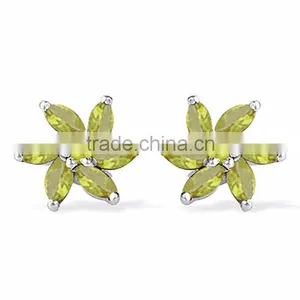 Handmade Silver Jewelry, Peridot Wholesale Gemstone Earrings thumbnail-1