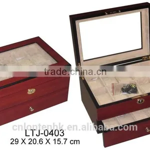 Glass Top Ebony Wooden Display Watch Box Manufacturer thumbnail-2