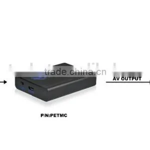 New Design Plastic Case Mini MHL to AV Converter With Micro USB to Micro USB Cable and 3.5mm to RCA Cable thumbnail-3