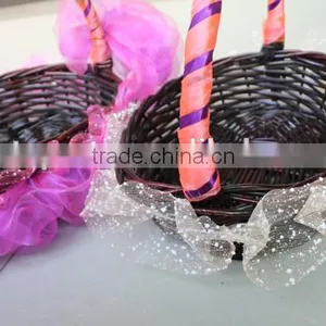 Oval Basket Lace Basket Willow Basket With Handle thumbnail-6