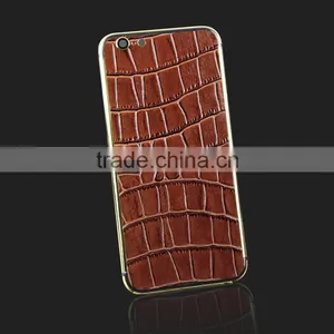 Croco/bull Leather Gold 24ct Plat Back Housing Bezel for IPhone 6 Plus, 5.5 Inch thumbnail-3