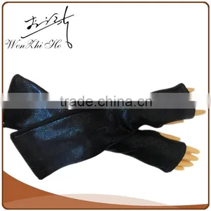 Party Dress Black Ladies Long Leather Glove With Ball thumbnail-4