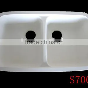 Acrylic Integral Solid Surface Kitchen Sink,double Bowl Kitchen Sink thumbnail-5