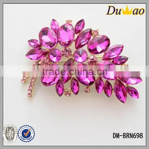 New Leaf Glass Brooch Metal Brooch for Women thumbnail-2