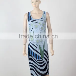 Western Style Formal Jersey Dresses Women Sleeveless Summer Printed Dresses 2016 thumbnail-1