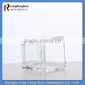 LongRun Top Grade Transparent Square Glass Candlestick thumbnail-1