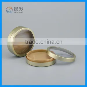 Screw Cap Cosmetic Compact Powder Case With Window thumbnail-1