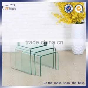 Bent Glass Coffee Table Set Chinese Manufacture thumbnail-4
