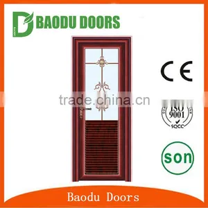 Luxury Design Aluminum Alloy Bathroom Door With Half Glass Insert thumbnail-4