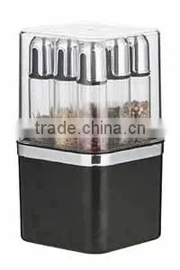 SINOGLASS 9 Pcs CYLINDER Body Space Saving Glass SPICE Jar SET thumbnail-1