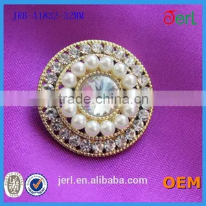 Beautiful Pearl Alloy Crystal Flower Wedding Bridal Rhinestone Buttons thumbnail-2