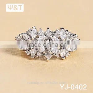 Jingli Jewelry Diamond Flower Shaped Silver Ring For Women (YJ-402) thumbnail-4