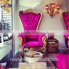 High Back Pedicure Chairs, Pink Queen Pedicure Spa Chair for Sales thumbnail-1
