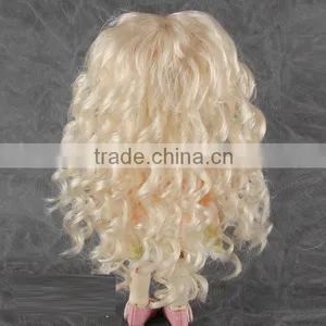 New Arrival Long Spring Curly Blonde Bjd/blythe Doll Wig With Curly Bangs thumbnail-3
