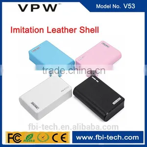 Dual Usb Output Li-ion Battery Imitation Leather Shell 6600mAh Power Bank thumbnail-1