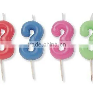 Wholesale Plain Candles 3 Numeral Birthday Candle Number 0-9/ Solid Color Number Candles Solid Color Partyware Party Supplies thumbnail-1
