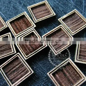 8mm Setting Size Vintage Style Natual Log Wood Bezel Square Pendant Setting DIY Findings Supplies 1431029 thumbnail-3