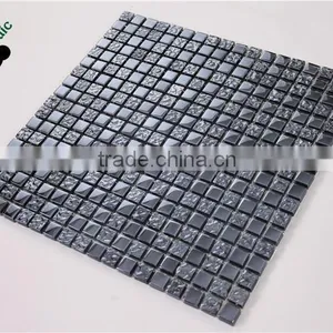 SMP14 Waterproof Mosaic Interior House Mosaic Black Electroplate Glass Mosaic thumbnail-2