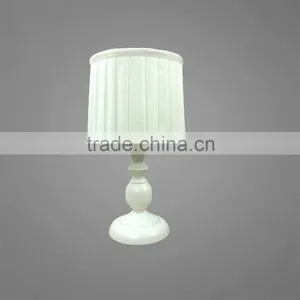Metal Base And Body In White Powder Coating With Fabric Lampshade Bedside Table Lamp Study Table Lamp thumbnail-1