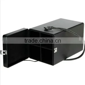 Factory Wholesale Custom Four Bottles of Wine Box, High-grade Leather Black Gift Box thumbnail-2