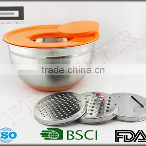 Stainless Steel Mixing Bowl With Lid and Gourd Grater thumbnail-1
